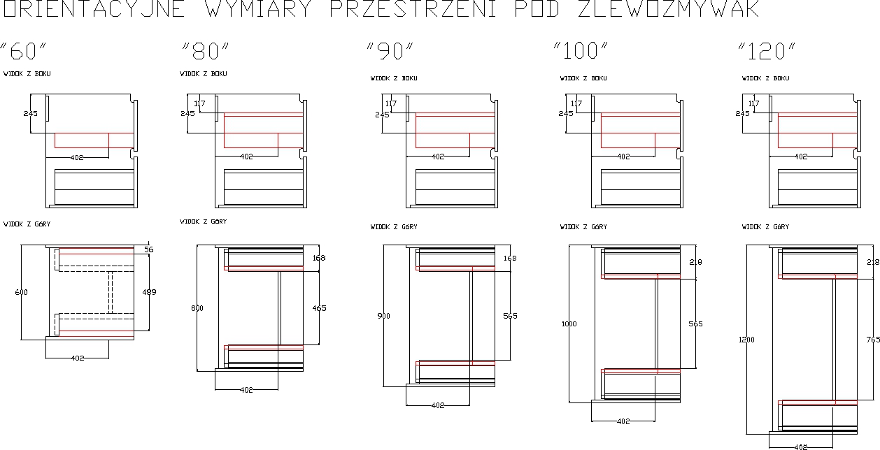 Szafka dolna zlewozmywakowa wys. 720 mm z szufladami