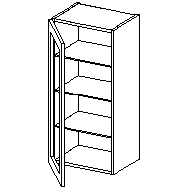 Szafka wisząca wys. 1075 mm z drzwiami z szybą