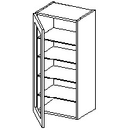Szafka wisząca wys. 1222 mm z drzwiami z szybą